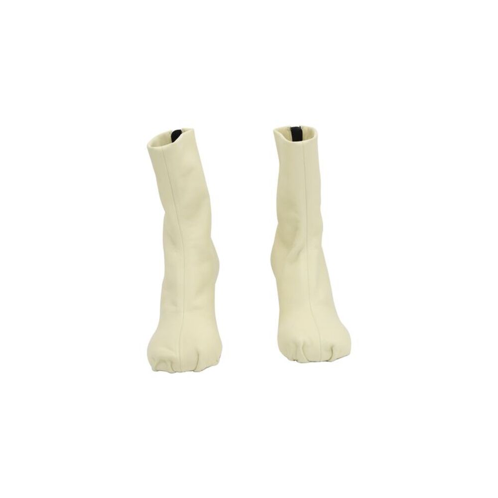 Khaite Normandy Boots in Cream Leather - Picture 2 of 7